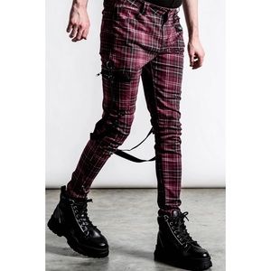 NWT Killstar Sonic Doom Jeans (Blood Tartan) size XL